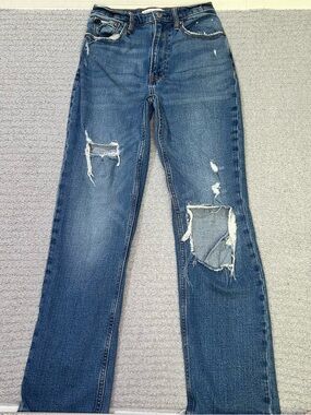 Abercrombie & Fitch The Ankle Straight Ultra High Rise Loose Relaxed Fit 25/0L